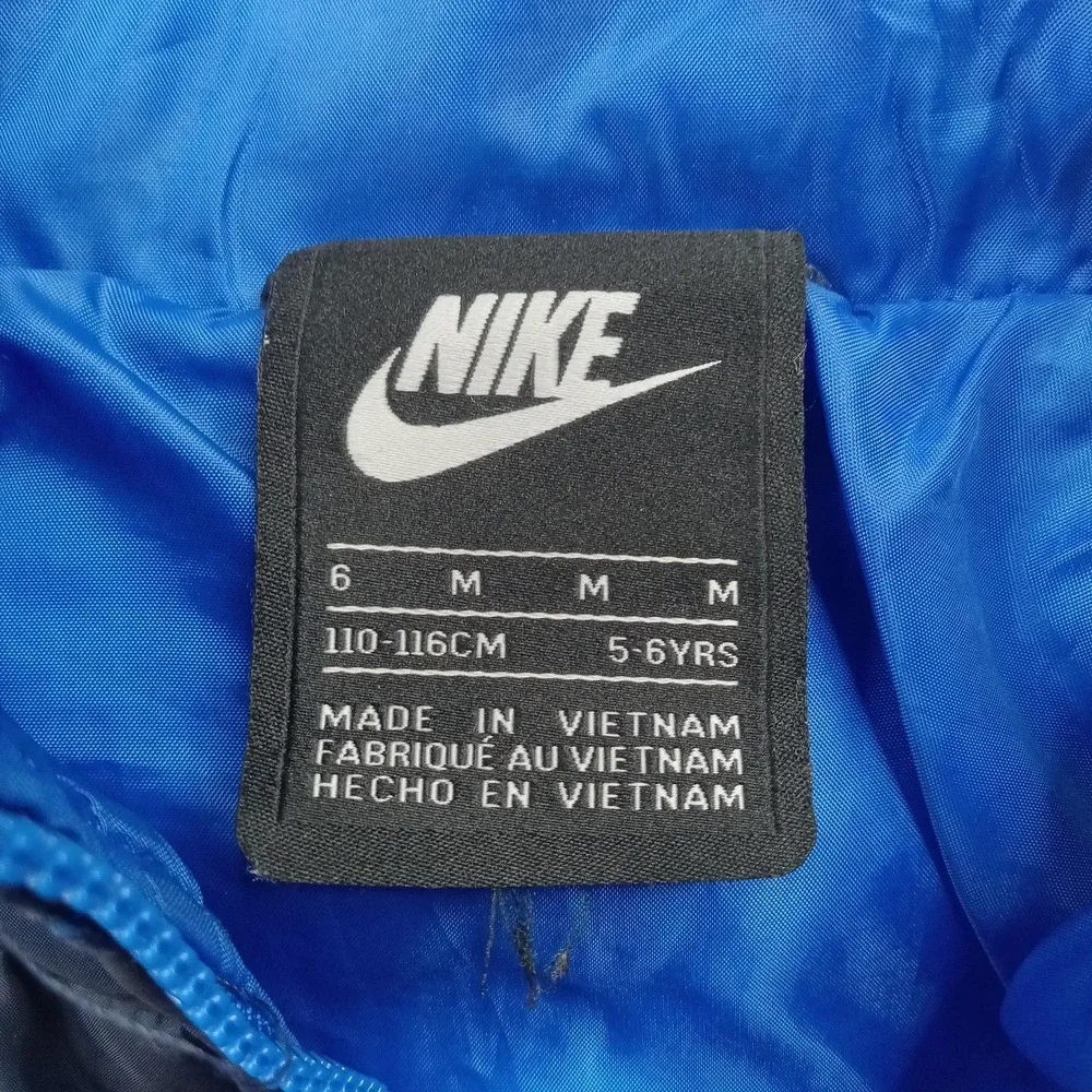 Nike Jacket Kids 5-6 Blue‎ Puffer Insulated Full Zip Quilted Swoosh Logo Warm